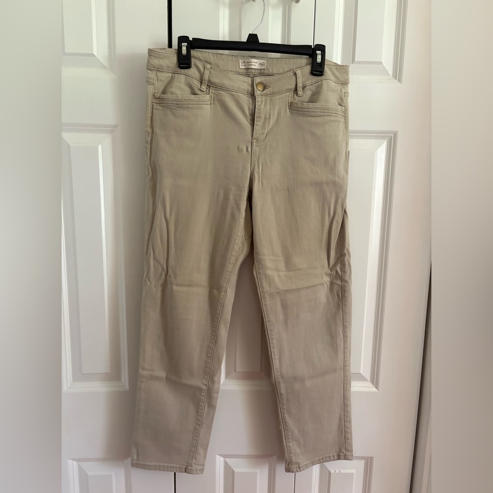J. Jill Cream Denim Slim Boyfriend Straight Leg Jeans